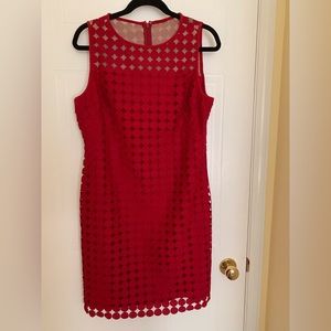 Ralph Lauren Red Dot Overlay Dress